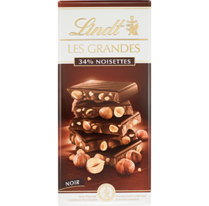 Lindt LES GRANDES Noir Noisettes 150g Swiss Chocolates